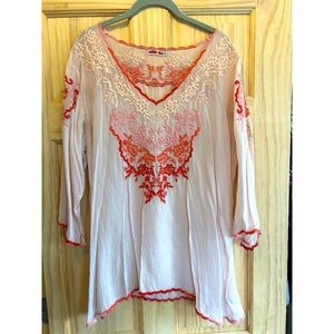 Johnny Was pink top ❤️🌷💕